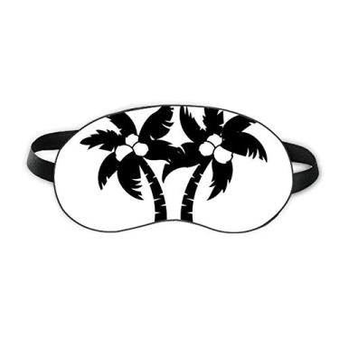 Imagem de Cobertura para sombra noturna macia com contorno de planta de coqueiro preto