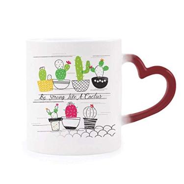 Imagem de Suculentas - Caneca sensível ao calor com cacto e planta em vaso