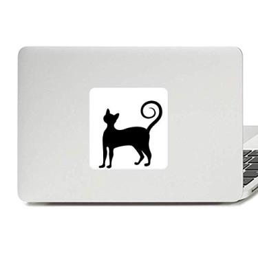 Imagem de Adesivo de gato preto Mewing elegante desenho animal vinil paster laptop decoração PC