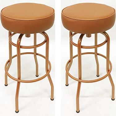 Imagem de Kit 2 Banquetas Bar Alta Giratória Cobre Assento Cobre - Poltronas do Sul