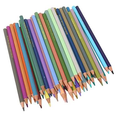 Imagem de VINGVO Lápis de cor, multiuso, suavizante de madeira maciça, lápis de arte sortidos para escritório (48 cores)