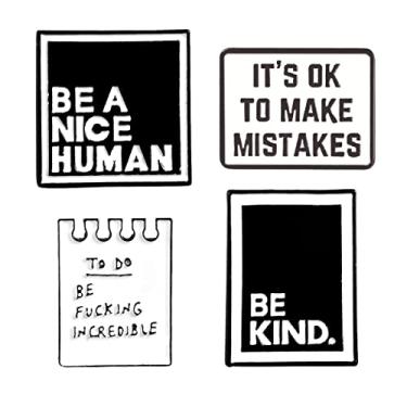 Imagem de Shuning Citações divertidas Broches Esmaltados Choose Happy You Are Worth It Brooches Diálogo Emblema Camisa Broche de Lapela Novo Motto Broche Esmalte para Bolsa Joias Presente