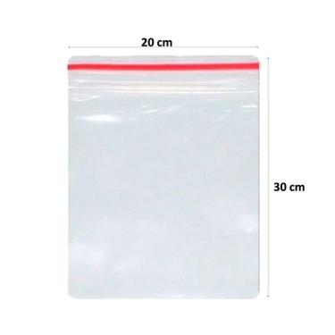 Imagem de Saco Transparente Plástico Fecho Zip 20X30 100 Unidades.