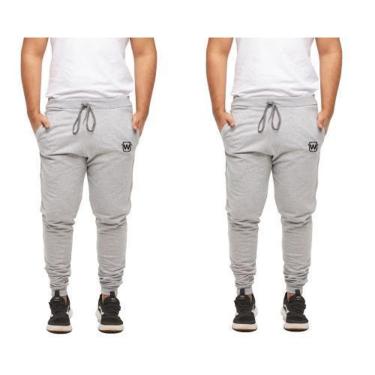 Imagem de Kit 02 Calças Masculina de Moletom Jogger Slim Sport Wooks-Masculino