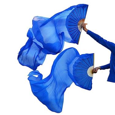 Imagem de SALFEE 1 par de véus de seda chineses, 150 cm x 90 cm, par de fãs de dança do ventre