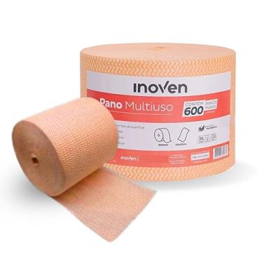 Imagem de Pano Multiuso Bobina Perfex Rolo de Limpeza 20cmX300m - INOVEN - 600 Unidades - Laranja