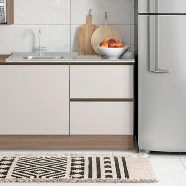 Imagem de Balcão 1 Porta 3 Gavetas 120cm Flex sem Tampo para Pia Etna carvalho oak/off white