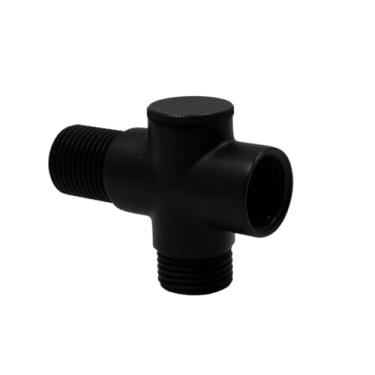 Imagem de Valvula Desviadora para Duchas e Chuveiros Redondo Preto Fosco