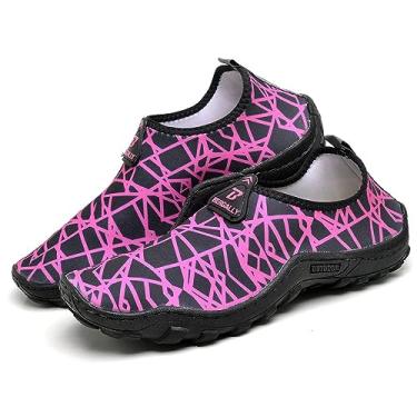 Imagem de Sapatilha Aquatica Tenis Hibrido Neoprene Pesca Esporte Aquatico (44, preto/rosa)