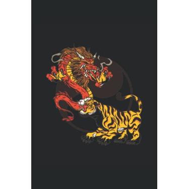 Imagem de dragon-et-tigre-yin-yang-design: Carnet de notes ligné, liste de choses à faire, exercice ou agenda (15, 24 x 22, 86 cm) de 120 pages