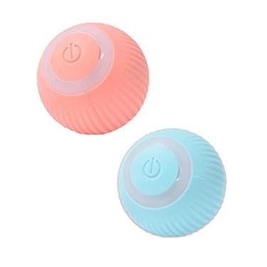 Imagem de Bola de brinquedo interativa inteligente para gatos, bola giratória automática de 360° com USB recarregável para animais de estimação perseguição de exercícios para gatos em ambientes internos (azul)