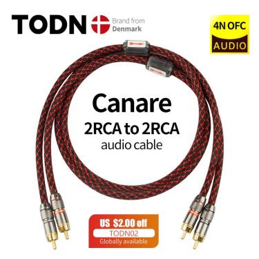 Imagem de Canare-macho para macho cabo de áudio RCA  2 RCA para 2 RCA  cabos de interligação  HIFI estéreo