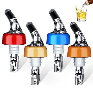 Imagem de Dosador de garrafa medido automático – dosador de dosador rápido de bebidas e coquetéis de vinho ferramentas para bar doméstico – 30 ml (cor mista, pacote com 4)