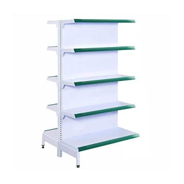 Imagem de Gôndola Prateleira Supermercado 5 Níveis 40x30 New Plus 1,70m Central Continuação Verde Sa Gôndolas