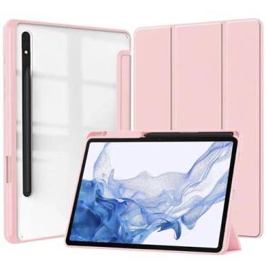 Imagem de Capa Para Samsung Galaxy Tab S8 Plus S7 Plus S7 Fe 12.4 + Película DM ACESSÓRIOS (ROSA)