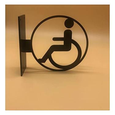 Imagem de 3D Wc Signs, Side Mount Wc Signs Door Sticker Men and Women Restroom Toilet Sign Doorplate Tips Guide Creative Signage Acrylic Plaque 20X18cm (Color : D)