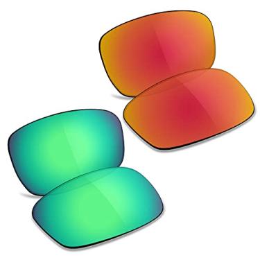 Imagem de TRUSHELL Lentes de reposição polarizadas para óculos de sol Oakley Crosshair 2.0 OO4044 - vermelho vermelho + verde jade