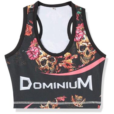 Imagem de Top Compressão Feminino Forração Dupla - 1020 - Caveira Floral - PP