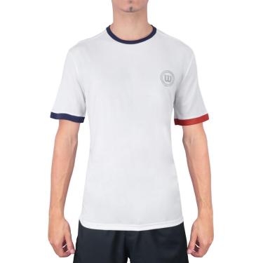 Imagem de Camiseta Wilson Tour Line Branco e Marrom-Masculino