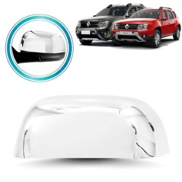 Imagem de Aplique Cromado para Retrovisor Renault Duster 2016-2019 e Oroch 2016-2021 Encaixe Perfeito Durável - Lado Direito
