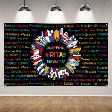 Imagem de Cenário de fotos do mês da herança hispânica nacional 22 países de língua espanhola decoração do mês da herança hispânica latino-americana e suprimentos para casa, sala de aula, escola