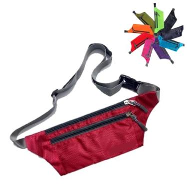 Imagem de Pochete esportiva doleira porta celulares para academia corrida passeio feminina masculina (Vermelho)