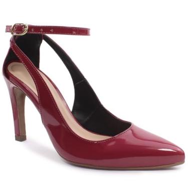 Imagem de Scarpin Re&Ton Bico Fino Palmilha Confort Feminino SC1 (Cereja Verniz, BR, Adulto, Numérico, 39)