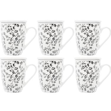 Imagem de Conjunto de 6 Xícaras de Chá 310ml de Porcelana com Infusor Tampa e Filtro Canecas Tiny Flowers Lyor