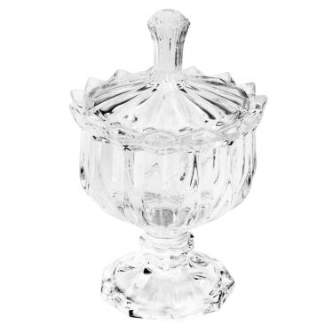 Imagem de Potiche de Cristal com Pé 8x14,5cm Bomboniere Decorativo Baleiro Lyor Transparente