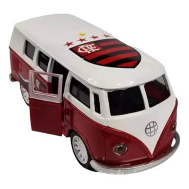 Imagem de Power Toys TECH - Kombi Miniatura Diecast Metal Times : Carrinho de Ferro com Portas que Abrem e Pneus de Borracha 1:32 (Rubro negro)