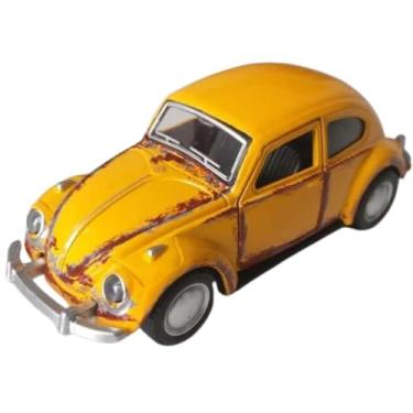 Imagem de Power Toys TECH - Miniatura Fuscão Fusquinha Modelo Rat Look Enferrujado Miniatura Ferro Fricção : Carrinho de Ferro com Portas que Abrem e Pneus de Borracha 1:32