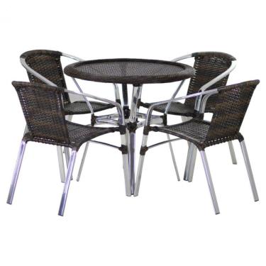 Imagem de Conjunto Cadeiras Floripa e Mesa com Tampo Tramado Área Externa Piscina Jardim Varanda