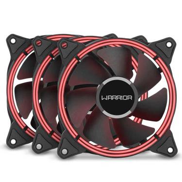 Imagem de Kit 3 Coolers 120mm Multilaser Warrior Harb - LED Vermelho - GA194-Unissex