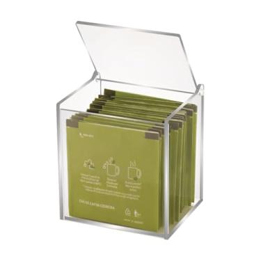 Imagem de Caixa Porta Chá Pequena 1 Nicho Com Tampa em Acrílico Cristal - Acribom