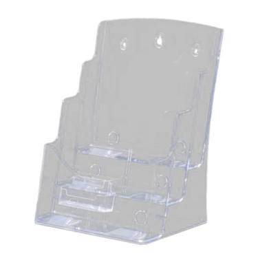 Imagem de shamjina Suporte de exposição acrílico do cartão de visita, organizador da do suporte do folheto para revistas do documento da exposição escritório do, A4 3 níveis