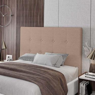 Imagem de Cabeceira Cama Box Casal Queen Size Luana 160cm Linho Bege - Abmaza
