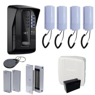 Imagem de Porteiro Coletivo Interfone Residencial Comercial 4 Pontos Intelbras Fechadura Eletroima 10 Tags