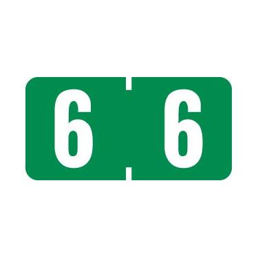 Imagem de Doctor Stuff - File Folder Labels, Number 6, Compatible with Smead ETSN Series Chart Stickers - ETSN Series Chart Stickers, Green, 1/2" x 1", #6, 250/Package