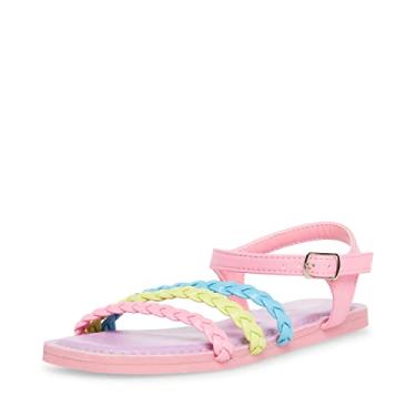 Imagem de Steve Madden Girls Shoes Sandália rasteira unissex infantil Georjia, Pastel Multi, 5 Big Kid
