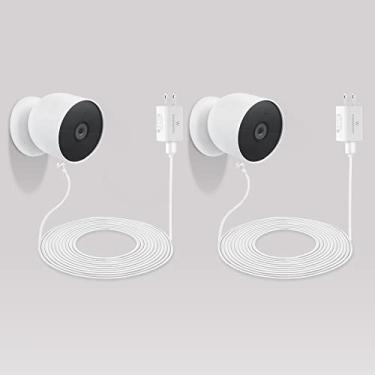 Imagem de Wasserstein 26 ft Pogo Pin Cable and Adapter (5.2V/2A)- Power Cable Compatible with Google Nest Cam Outdoor or Indoor, Battery - 2 Pack (Nest Cam NOT Included)