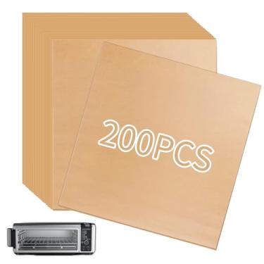 Imagem de Quadrados de papel pergaminho para fritadeira a ar de 30 cm para fritadeira a ar Ninja SP101 SP201 SP301 SP351, 200 forros de forno para fritadeira a ar para fundo do forno para torradeira Ninja Foodi