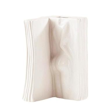Imagem de Vaso de cerâmica minimalista moderno para secador de flores brancas Facebook estação decorativa