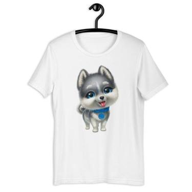 Imagem de Camiseta Blusa Feminina Dog Husky Olhar Azul-Feminino