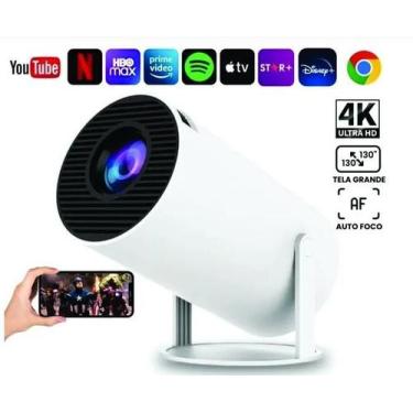 Imagem de Mini Projetor 4k Android Datashow Bluetooth Wifi Ultra Hd Redondo Esco