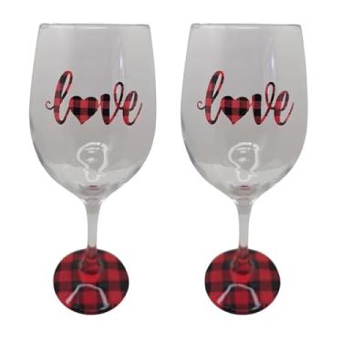 Imagem de META ATACADO, Kit 2 Taças Love Personalizadas Casal Vinho Vermelho 490 ml