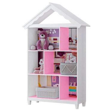 Imagem de Estante Infantil Laura Tuboarte 50250, Branco/rosa