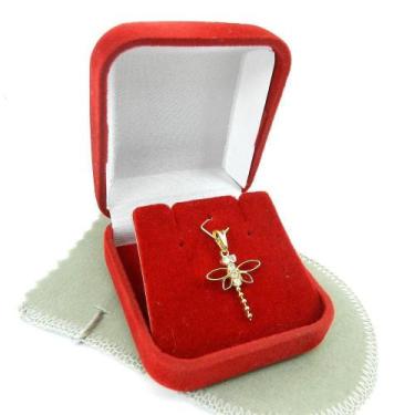 Imagem de Pingente Libélula 20mm Zirconia Folheado Ouro Pi223 - WNBIJOUTERIAS