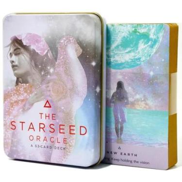 Imagem de The Starseed Oracle Em Lata Com Bordas Douradas Oráculo A semente Este