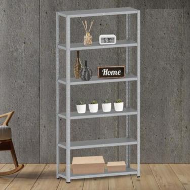 Imagem de Estante para Livros com Estrutura Metalica 6 Prateleiras - Pandin Móve