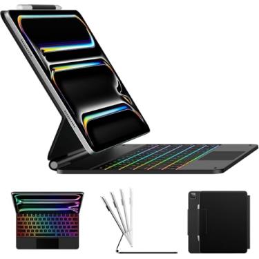 Imagem de Capa com teclado para iPad Pro 13 polegadas 2024, capa com teclado Magic-Stand com trackpad